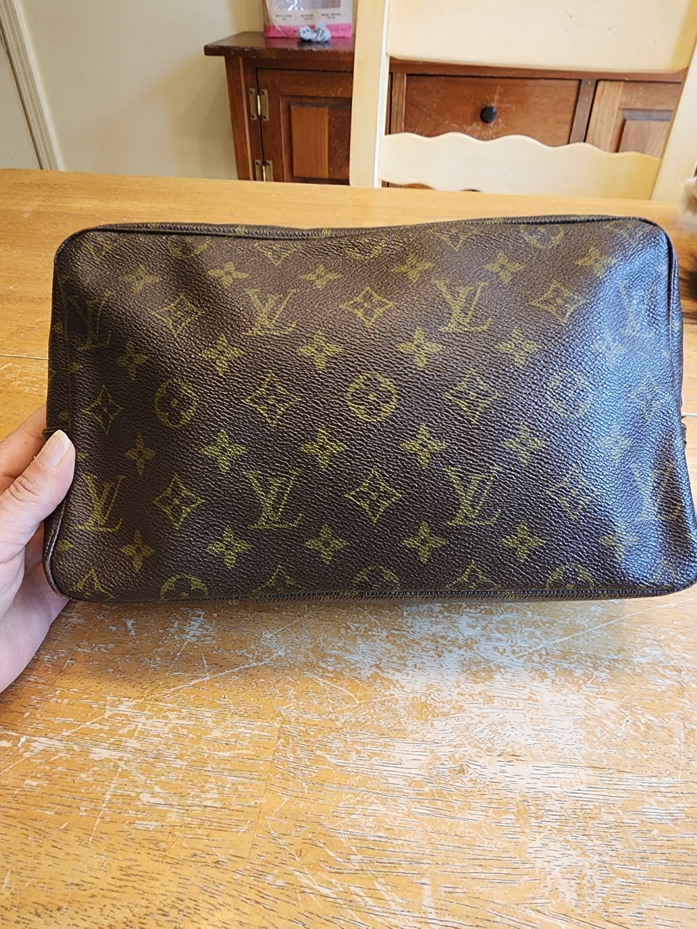 Louis Vuitton Monogram Trousse Toilette 28  iconic brown coated canvas